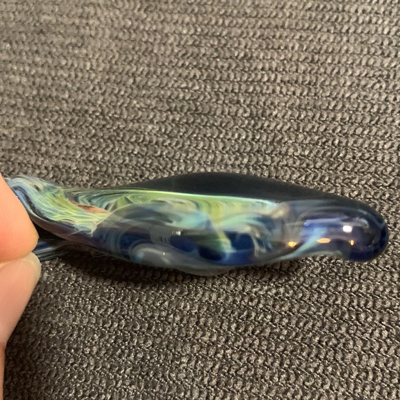 Abstract handmade hand blown glass pendant beautiful multicolor wearable art - Picture 14 of 16